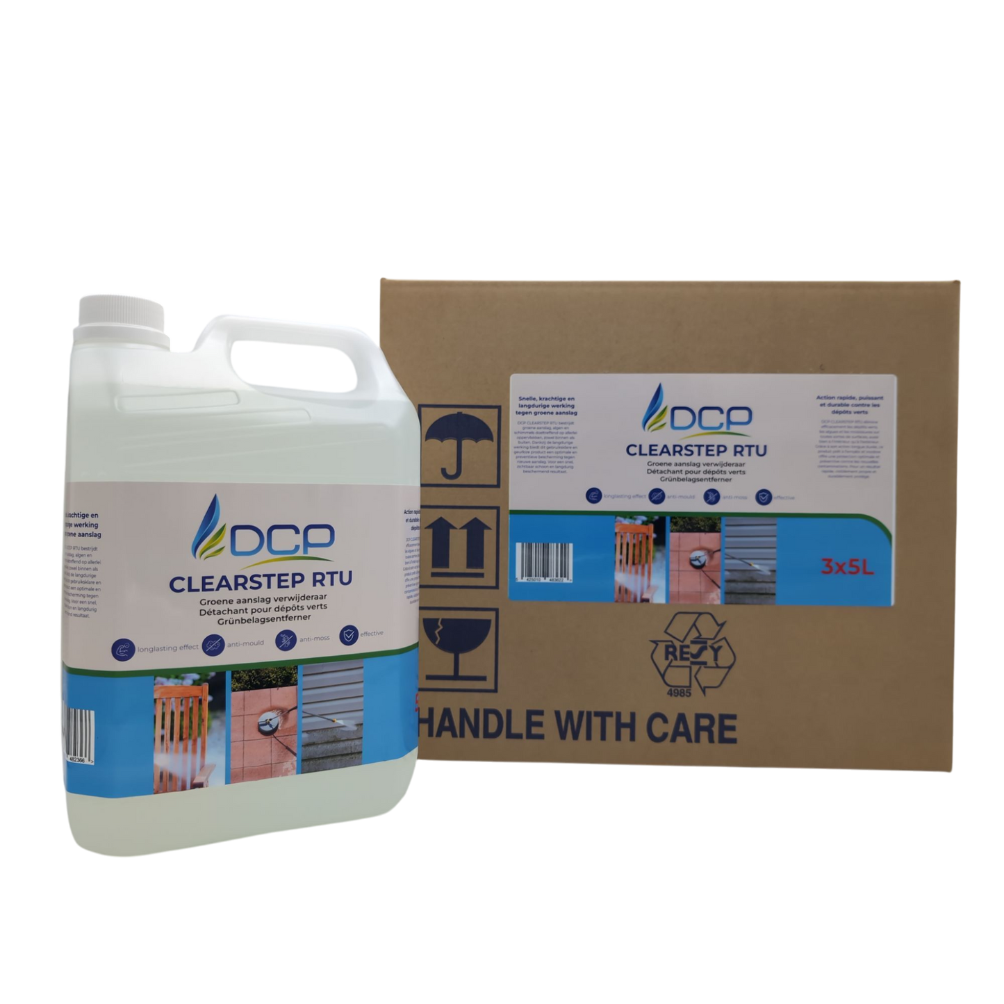 DCP Clearstep RTU container and packaging on a white background