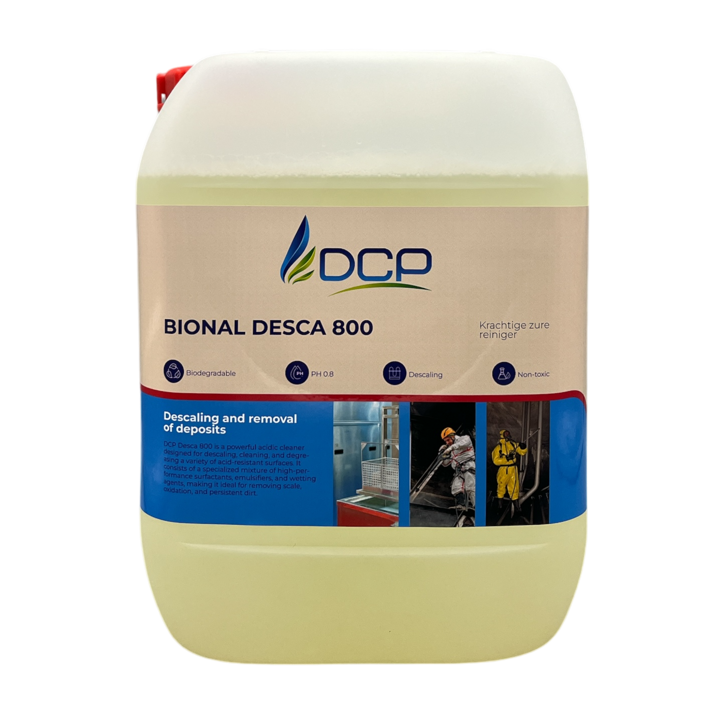 Powerful acidic cleaner for descaling, cleaning, and degreasing various acid-resistant surfaces