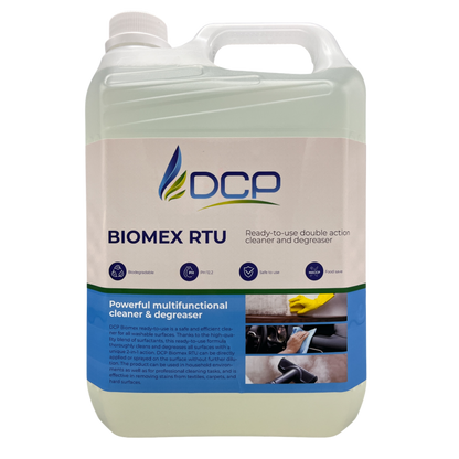 DCP Biomex RTU cleaner and degreaser container on a white background