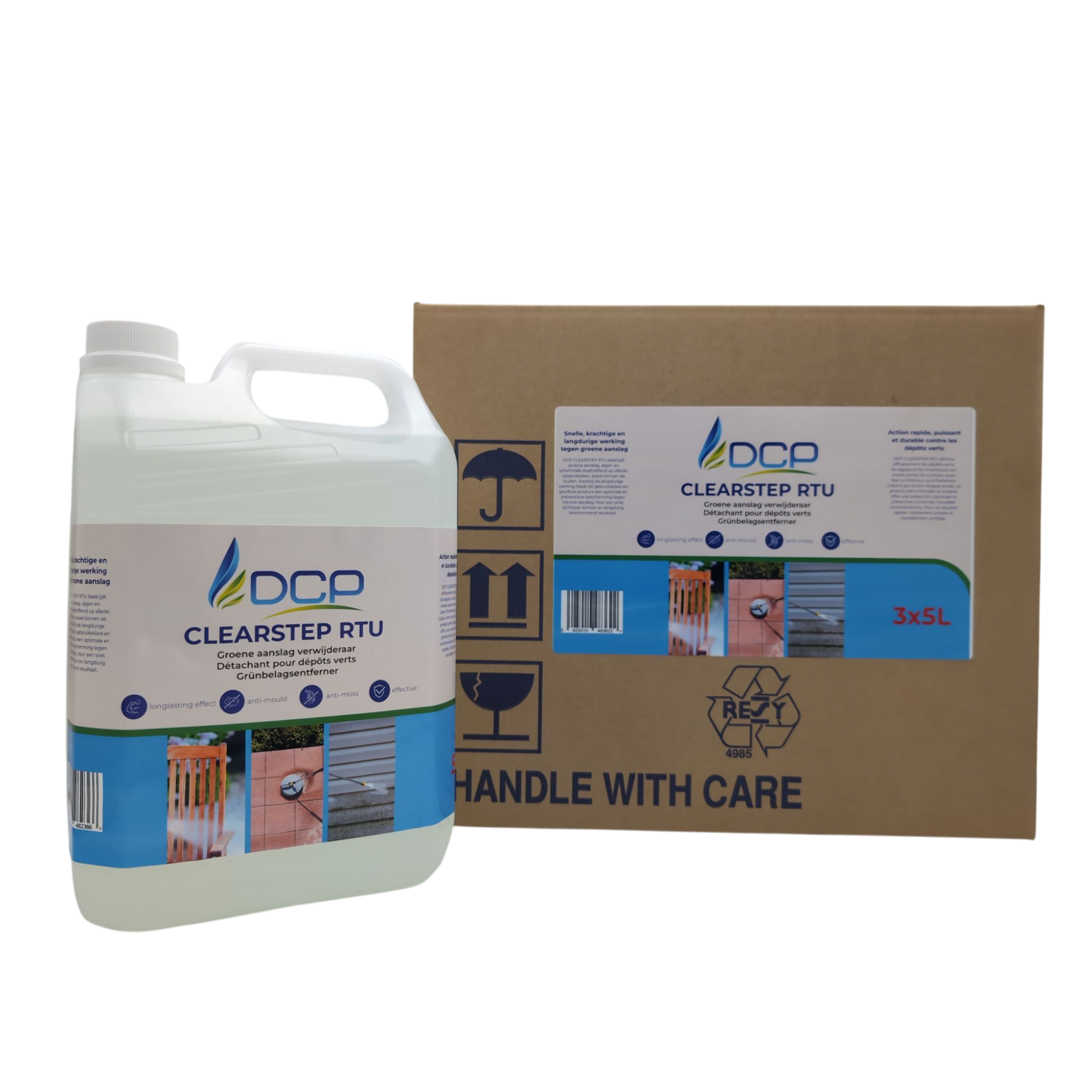 DCP Clearstep RTU container and packaging on a white background