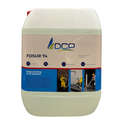 Versatile acid cleaner based on phosphoric acid, designed to remove grout smears, cement haze, hard water stains, lime deposits, rust deposits, and efflorescence