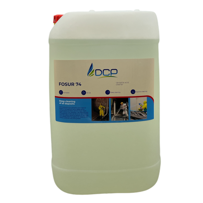 Versatile acid cleaner based on phosphoric acid, designed to remove grout smears, cement haze, hard water stains, lime deposits, rust deposits, and efflorescence