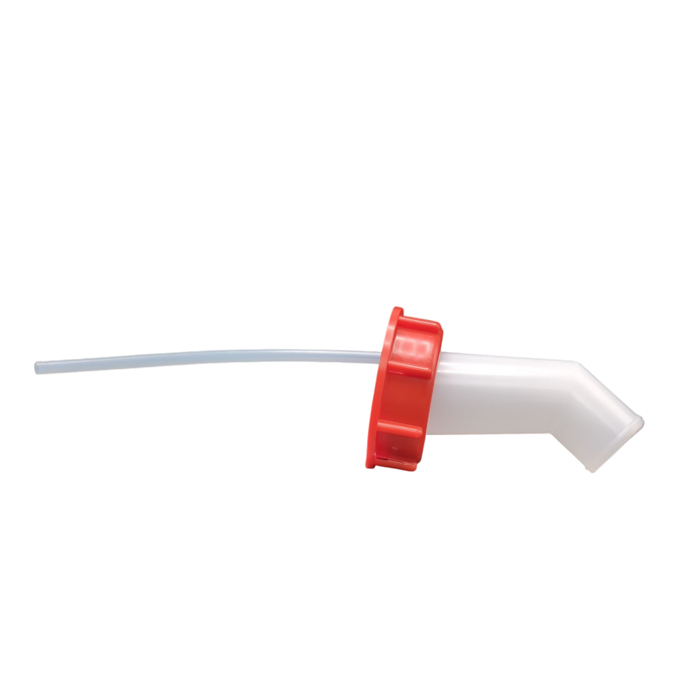 White and red pouring spout for jerrycans DIN61