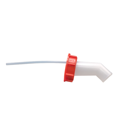 White and red pouring spout for jerrycans DIN61